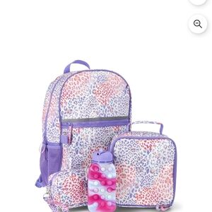 Wonder Nation Purple and Pink Leopard Backpack Set